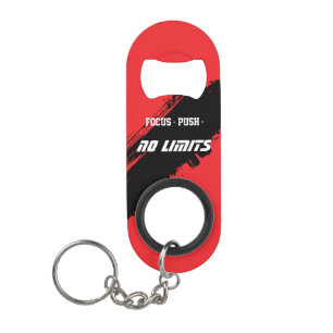 Motivational Fitness Red Keychain Bottle Opener