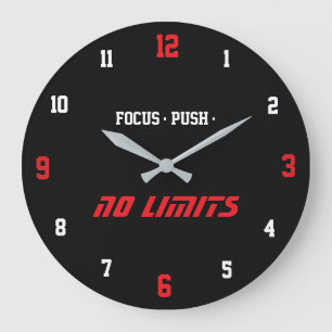 Motivational Fitness Wall Clock Black