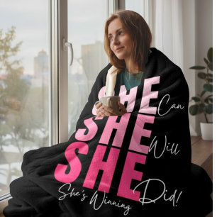 Motivational Fleece Blanket for Women