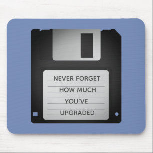 Motivational Floppy Disc Upgrade Quote Mouse Pad