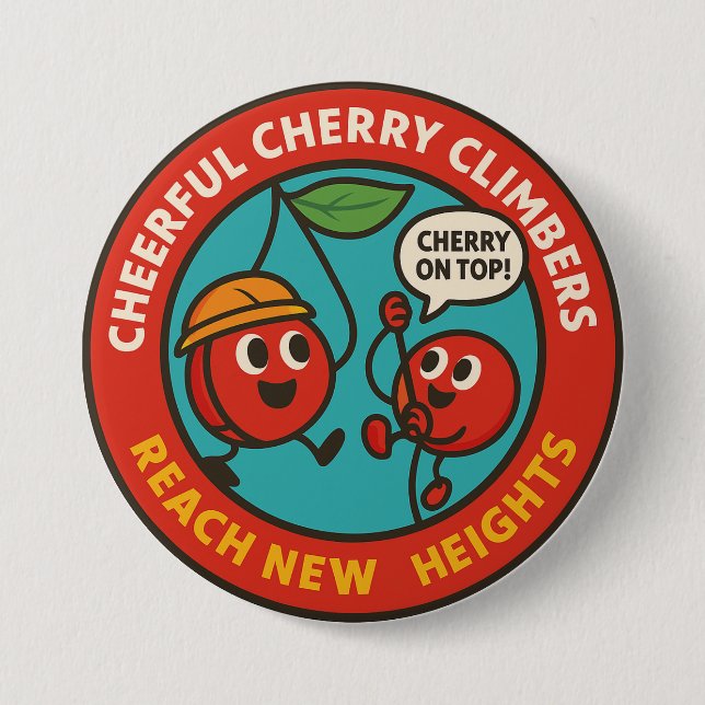 Motivational Fruit Adventure Climbing 3 Inch Round Button (Front)