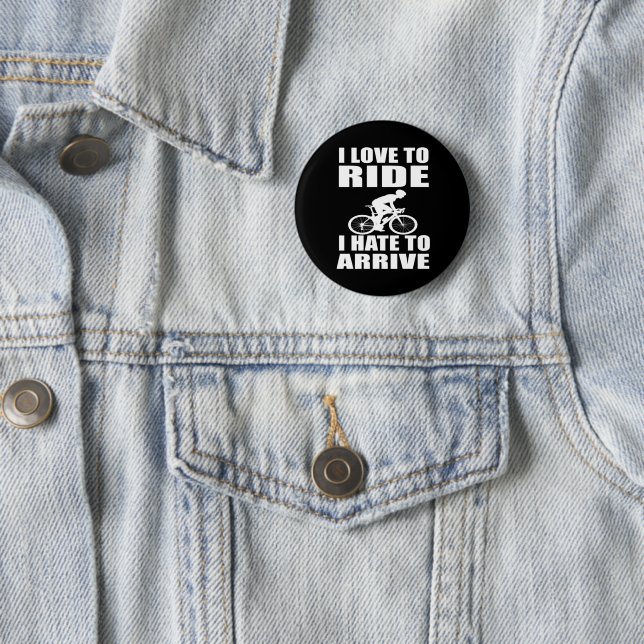 Motivational funny cycling quotes 2 inch round button (In Situ)