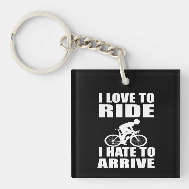 Motivational funny cycling quotes keychain (Front)