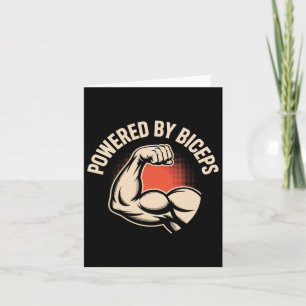 Motivational Funny Gym Humor Biceps Gains Powered  Card