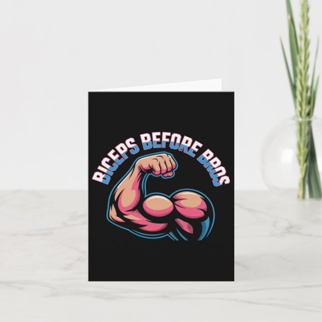 Motivational Funny Gym Humour Biceps Gains Biceps  Card (Front)