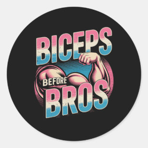 Motivational Funny Gym Humour Biceps Gains Biceps Classic Round Sticker