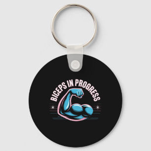 Motivational Funny Gym Humour Biceps Gains Biceps Keychain