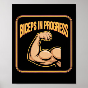 Motivational Funny Gym Humour Biceps Gains Biceps  Poster