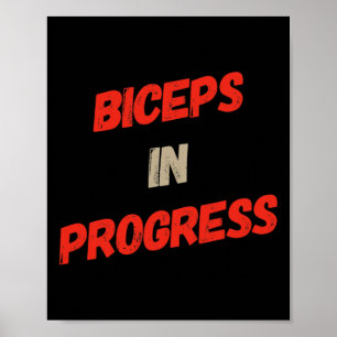 Motivational Funny Gym Humour Biceps Gains Biceps Poster