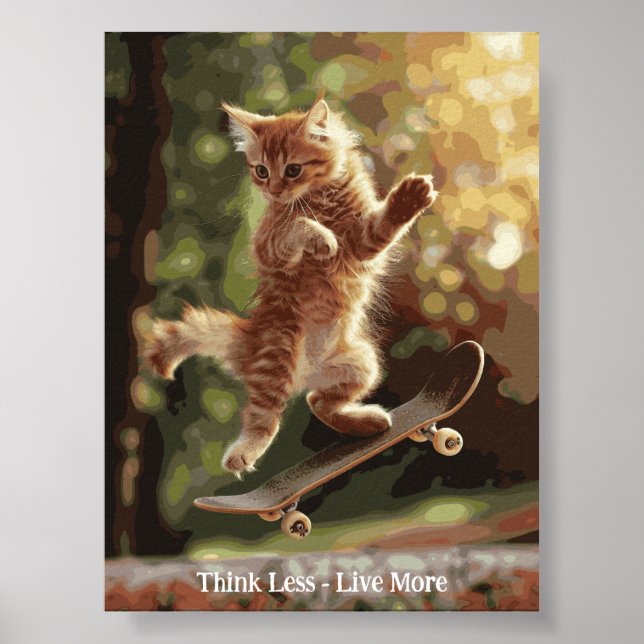 Motivational Funny Inspirational Cat Poster (Front)