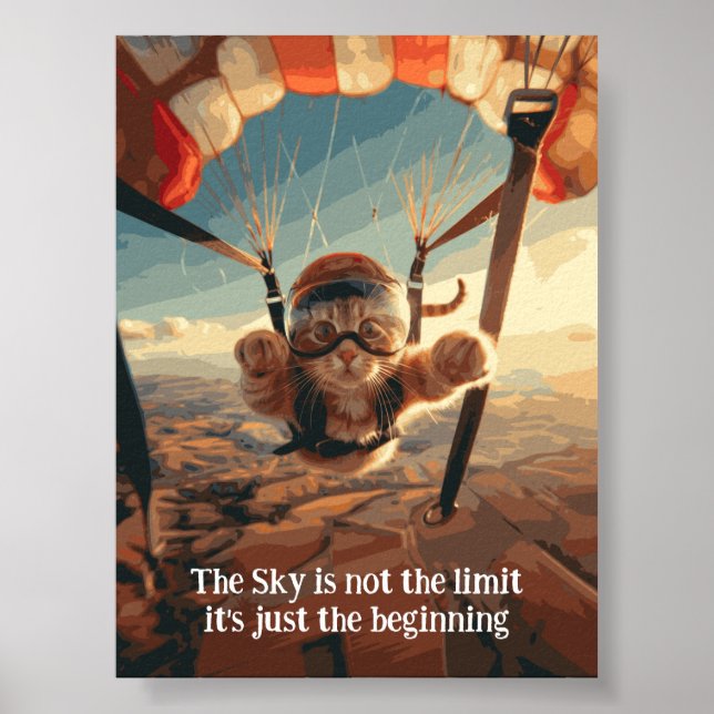 Motivational Funy Inspirational Cat Poster (Devant)