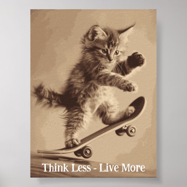Motivational Funy Inspirational Cat Poster (Devant)