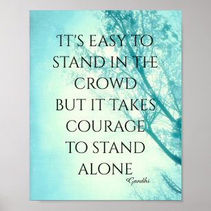 motivational Gandhi quote poster blue nature art