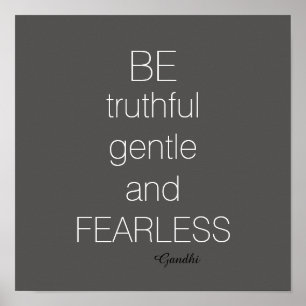 motivational Gandhi quote poster grey and white