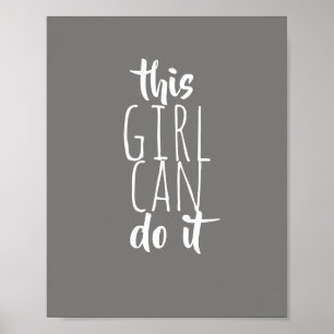 motivational girl quote poster modern typography