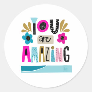 Motivational Girly Hand Lettered Quote   Classic Round Sticker