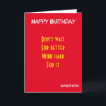 motivational grandson birthday card<br><div class="desc">motivational birthday cards with dedication to grandson</div>