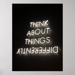 Motivational Graphics Thinking Differently White Poster