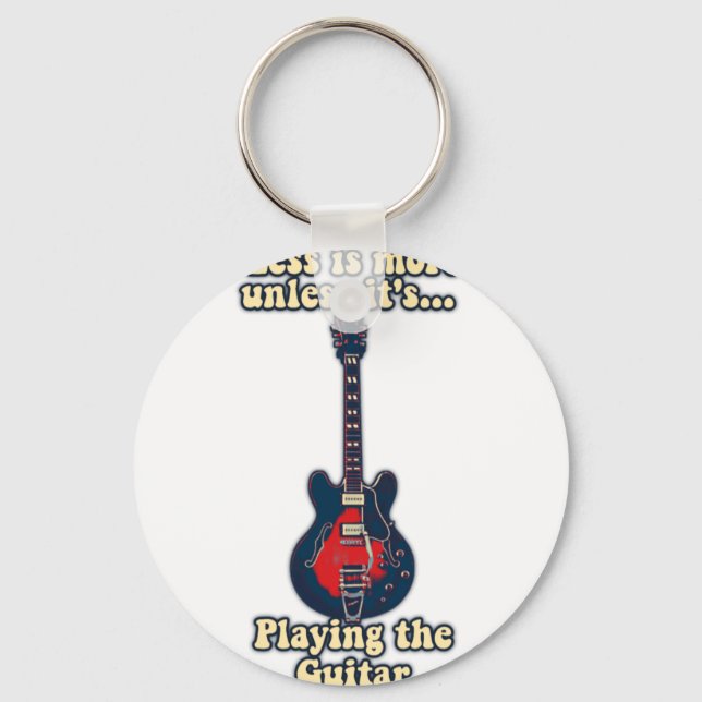 motivational guitar quote for guitar players keychain (Front)