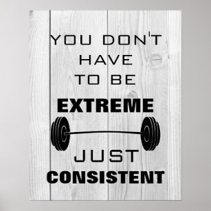 Motivational Gym Workout Fitness quote rustic wood Poster