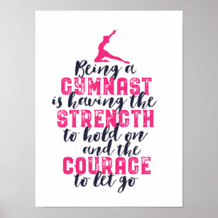 Motivational Gymnastics Quote Sports Girl Gymnast Poster