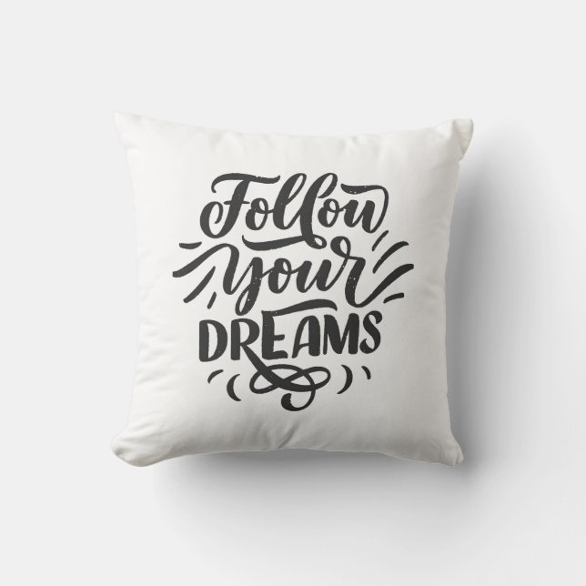 Motivational Hand-Lettered Design Throw Pillow (Front)