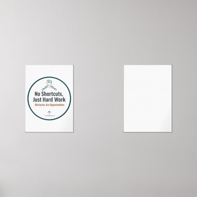 Motivational Hard Work Quote Design – No Shortcuts (Front)