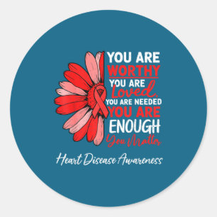 Motivational Heart Health Heart Disease Awareness  Classic Round Sticker