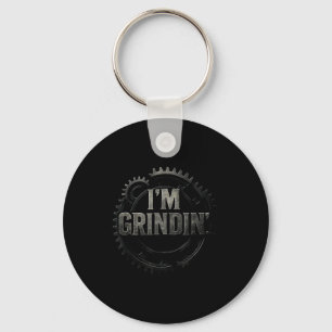 Motivational Hip Hop Graphic Design Im Grindin  Keychain