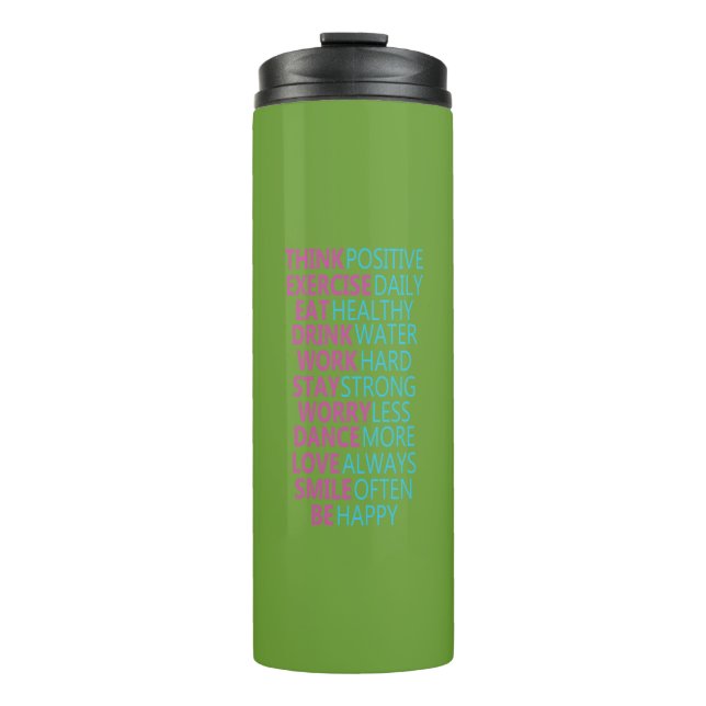 Motivational Hydration Tracker - Stainless  Thermal Tumbler (Front)