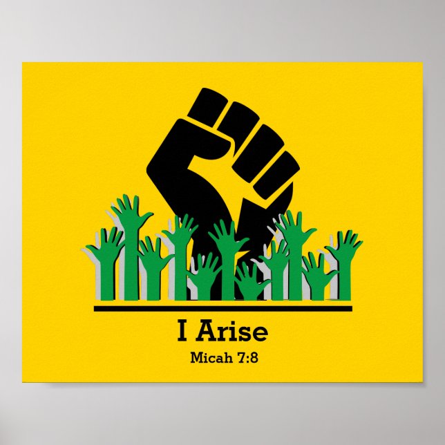 Motivational I ARISE Micah 7:8 Scripture Poster (Front)