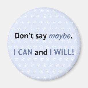 Motivational I can blue with stars Magnet