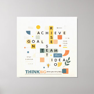 Motivational inspirational minimalist typography  canvas print