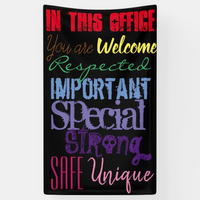 Motivational Inspirational Rainbow Door Banner (Vertical)