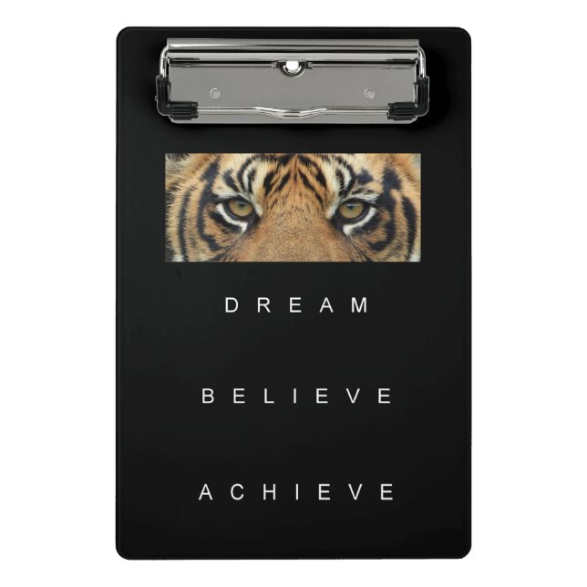 Motivational Inspirational Success Cool Tiger Eyes Mini Clipboard (Front)