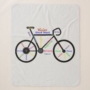  Motivational Inspirational Words Biking Bike  Sherpa Blanket