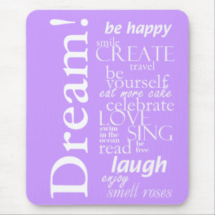 motivational inspirational words - dream, laugh mouse pad