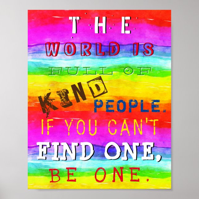 Motivational & Inspirations Be Kind Words Poster (Front)