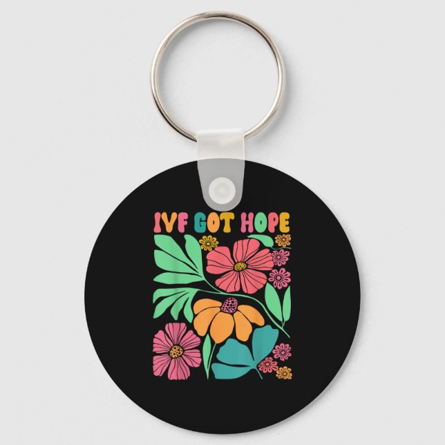 Motivational Inspired Ivf Mama Wildflower Ivf Mom  Keychain (Front)