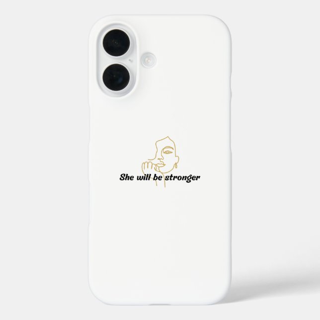 Motivational iPhone Case - She Will Be Stronger (Back)