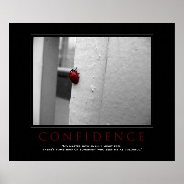Motivational Ladybug "Confidence" Poster (Front)