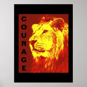 Motivational Leadership Courage Lion Poster Imprim
