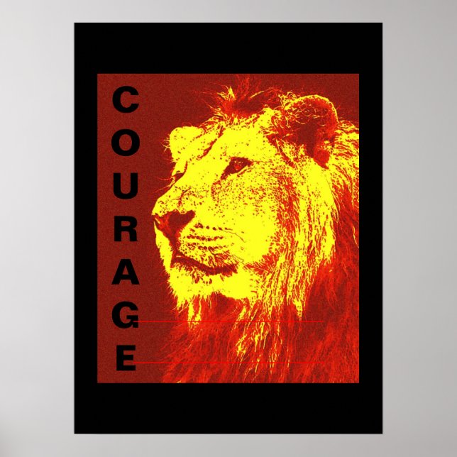 Motivational Leadership Courage Lion Poster Imprim (Devant)
