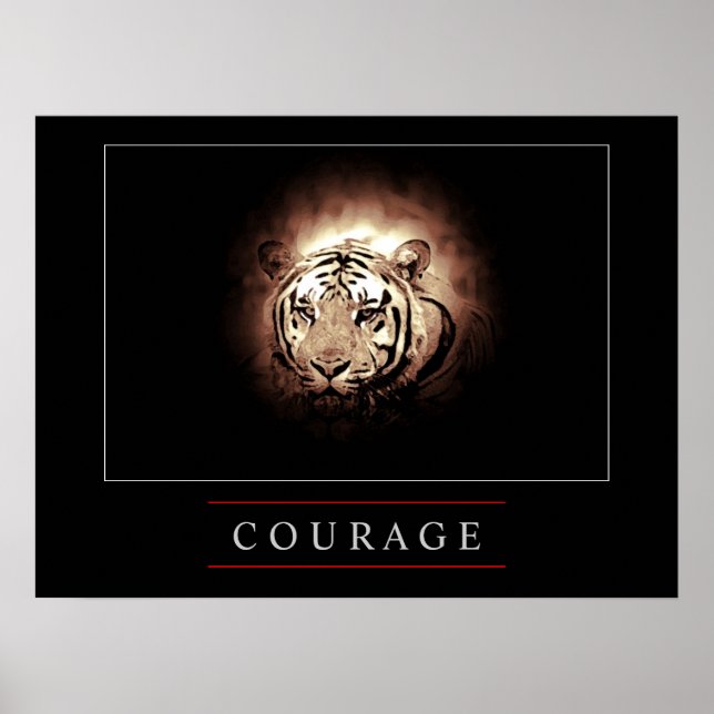 Motivational Leadership Courage Tiger Poster Print (Front)