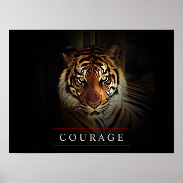 Motivational Leadership Courage Tiger Poster Print (Front)