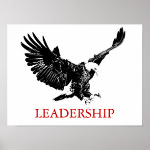 Motivational Leadership Eagle Landing Poster