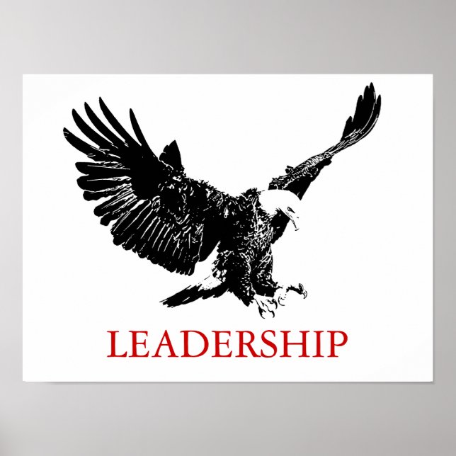 Motivational Leadership Eagle Landing Poster (Front)