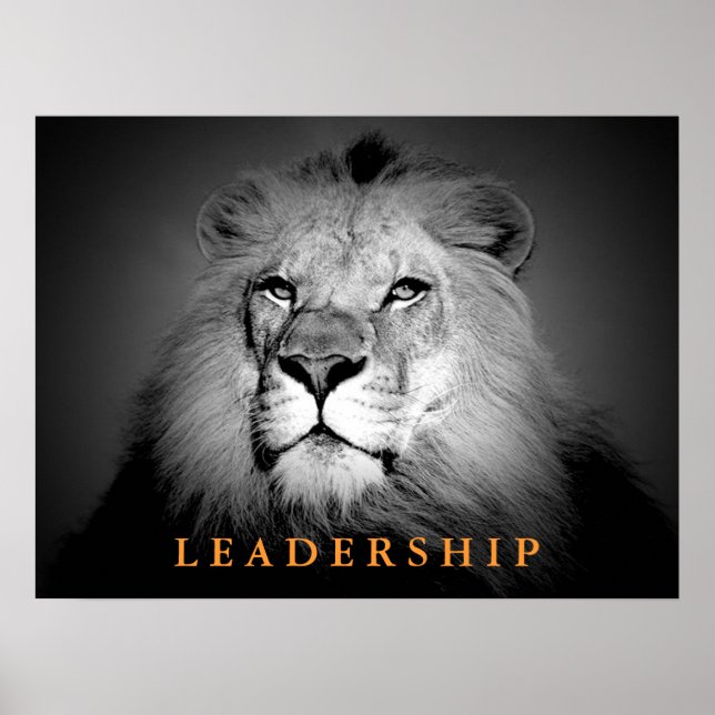 Motivational Leadership King Lion Poster (Front)
