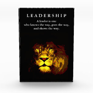 Motivational Leadership Lion Photo Block