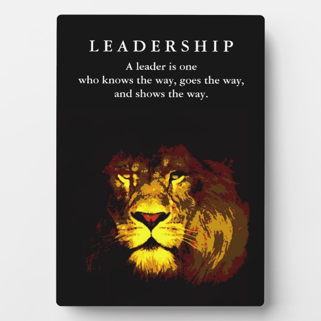 Motivational Leadership Lion Plaque (Front)